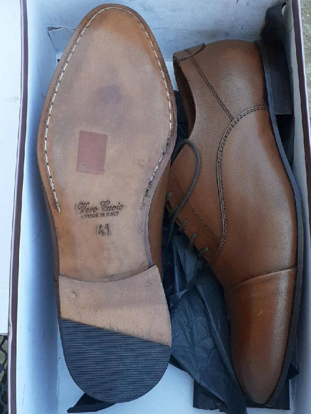 Men's Brown Leather Dress Oxfords - Classic Lace-Up